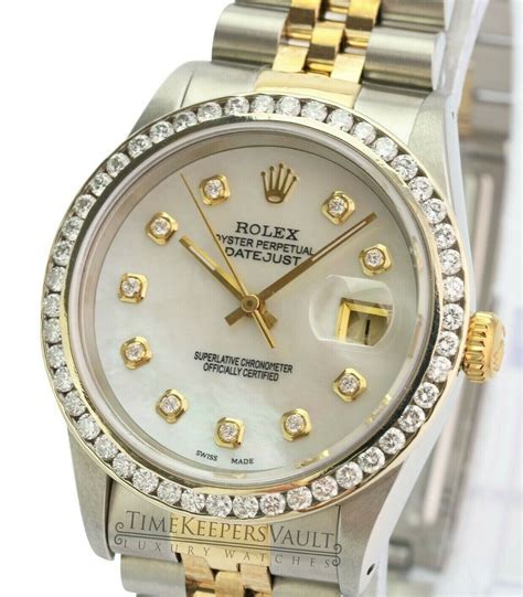 rolex watches 16233 white steel|Rolex 16233 diamond bezel.